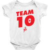 team 10 red Baby Onesie