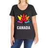 Canada Leaf LGBT Ladies Curvy T-Shirt