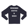 weekends coffe and dogs white back Long Sleeve Shirts
