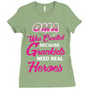 Oma Was Created Because Need Real Heroes Ladies Fitted T-Shirt