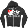 my cat is my valentine (2) Zipper Hoodie