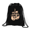 Never Give Up Uterine Cancer Awareness Drawstring Bags