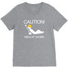 caution men at work V-Neck Tee