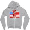 bacon american flag dab Zipper Hoodie