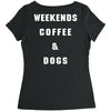 weekends coffe and dogs white back Women's Triblend Scoop T-shirt