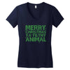 merry christmas ya filthy animal Women's V-Neck T-Shirt