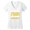 black without apology Women's V-Neck T-Shirt