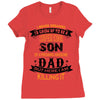 Super Cool Son Of A Freaking Awesome Dad Ladies Fitted T-Shirt