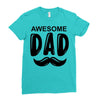 awsome dad Ladies Fitted T-Shirt