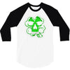 celtic green clover skull patch, irish biker patches 3/4 Sleeve Shirt