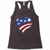 disstressed america flag heart Racerback Tank