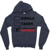 too busy playing fortnite (black) Zipper Hoodie