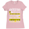 Legends Are Born In October Ladies Fitted T-Shirt