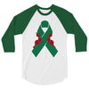 liver ribbon and rose 3/4 Sleeve Shirt