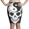 yin yang skull Pencil Skirts