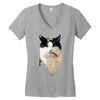 cat1 Women's V-Neck T-Shirt