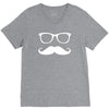 mustache glasses nerd V-Neck Tee