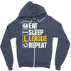 eat sleep league Zipper Hoodie