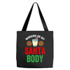 working on my santa body Tote Bags