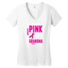 I Wear Pink For My Grandma (Breast Cancer Awareness) Women's V-Neck T-Shirt