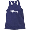 i pray 2 god Racerback Tank