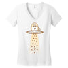 alien coffee invasion Women's V-Neck T-Shirt
