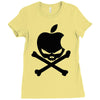 apple skull Ladies Fitted T-Shirt