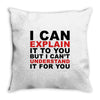 i can explain it to you but i can't understand it for you Throw Pillow