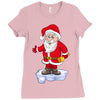 father christmas ringing xmas bells santa Ladies Fitted T-Shirt