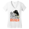 This Girl Loves Her Boxer Women's V-Neck T-Shirt