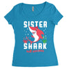 sister shark doo doo doo family matching Women's Triblend Scoop T-shirt