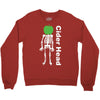 ciderhead cider drinking skeleton and apple Crewneck Sweatshirt