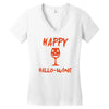 halloween happy hallowine Women's V-Neck T-Shirt