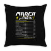 March Girl Facts Aries Throw Pillow