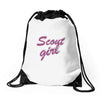 scout girl Drawstring Bags