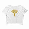 tribal print elephant geometric gold animals cool Crop Top