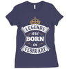 Legends Are Born In February Ladies Fitted T-Shirt