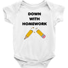 down with homework Baby Bodysuit