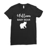 Daddy Bear - Baby Bear Custom Name Ladies Fitted T-Shirt