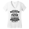 Super Cool Papaw Of A Freaking Awesome Grandson Women's V-Neck T-Shirt