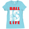 ball is life funny sports Ladies Fitted T-Shirt