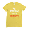 this girl loves halloween Ladies Fitted T-Shirt