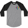 Love Is Love Lgbt Rainbow Heart 3/4 Sleeve Shirt