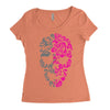 two coloured patterned skull   mens funny Women's Triblend Scoop T-shirt