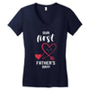Our First Father's Day! Baby Girl Women's V-Neck T-Shirt