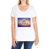 Orange cat Ladies Curvy T-Shirt