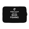 keep calm bass fishing Laptop sleeve