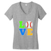 love baseball neon rhinestuds Women's V-Neck T-Shirt