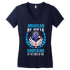 American by Birth Christian By the Grace of God Women's V-Neck T-Shirt
