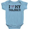 i love my soldier navy camouflage Baby Bodysuit